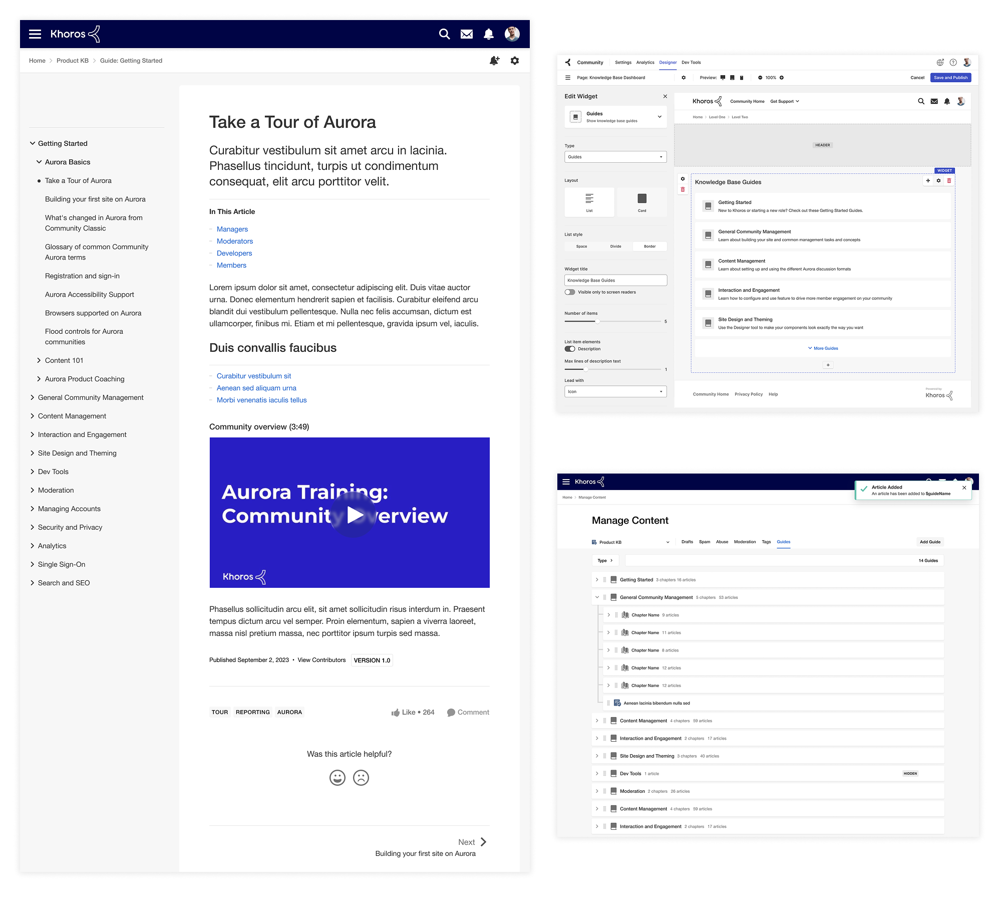 Structuring Knowledge Base Guides