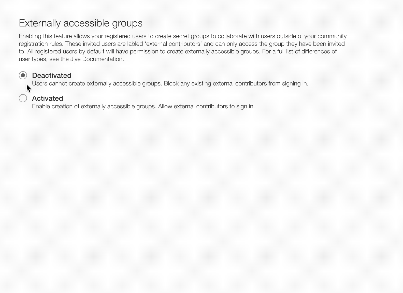 Jive Admin - Prototype